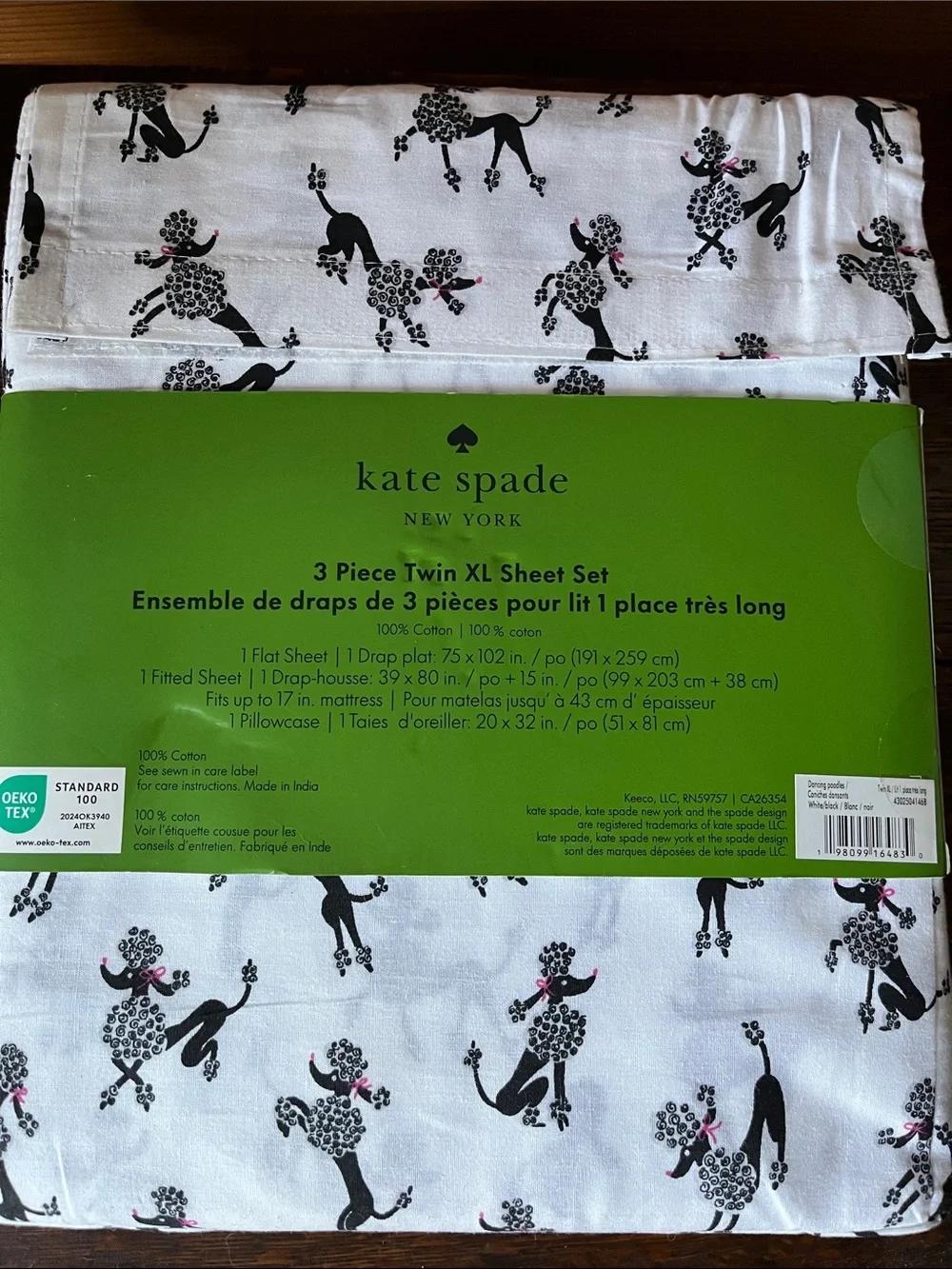 NEW KATE SPADE X-LONG TWIN SHEET SET